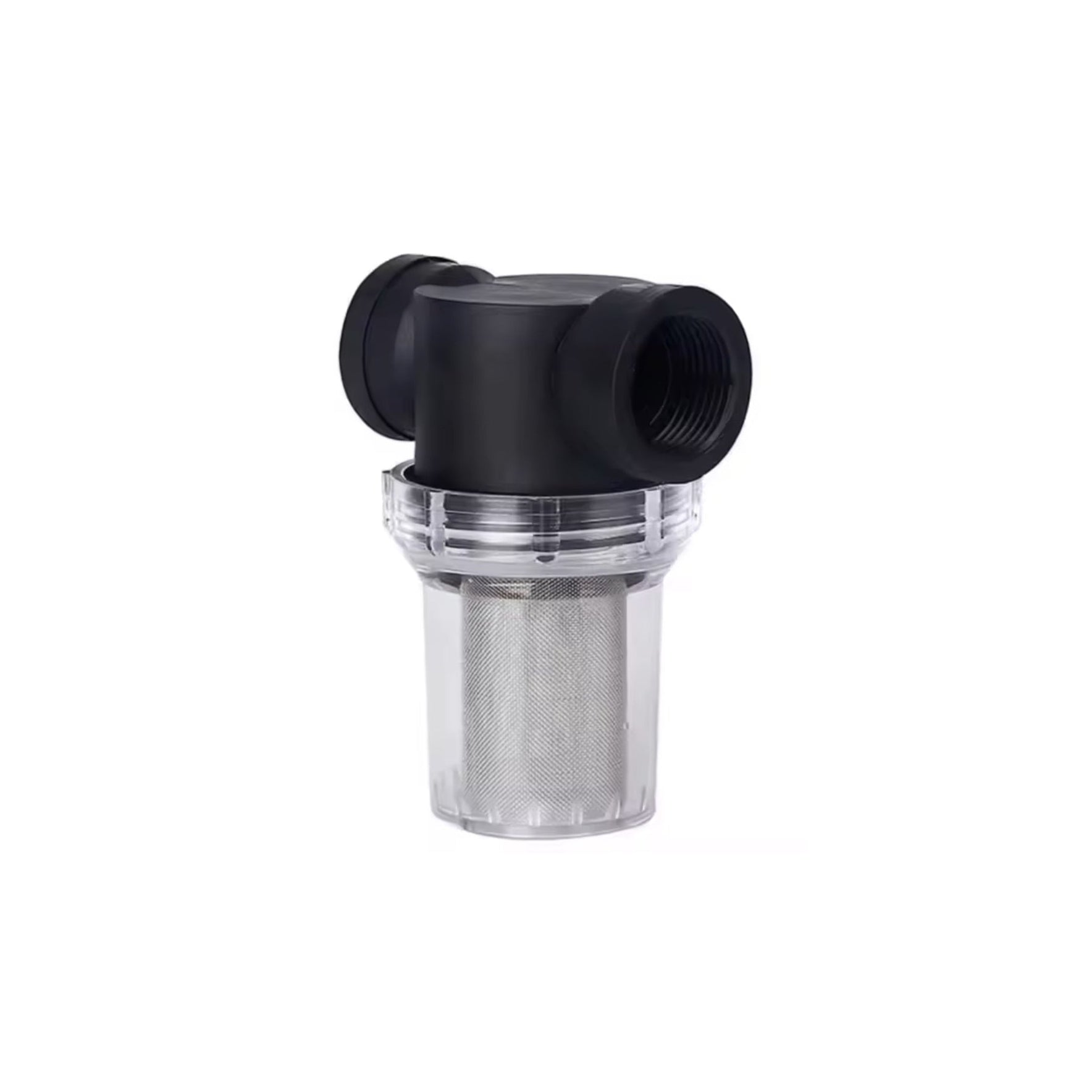 Inline Water Filter Pump – 6.3 Inch Transparent 40-Mesh Filter For Garden Irrigation, Cold Plunge, And Pump Intake Protection, Accessories Included