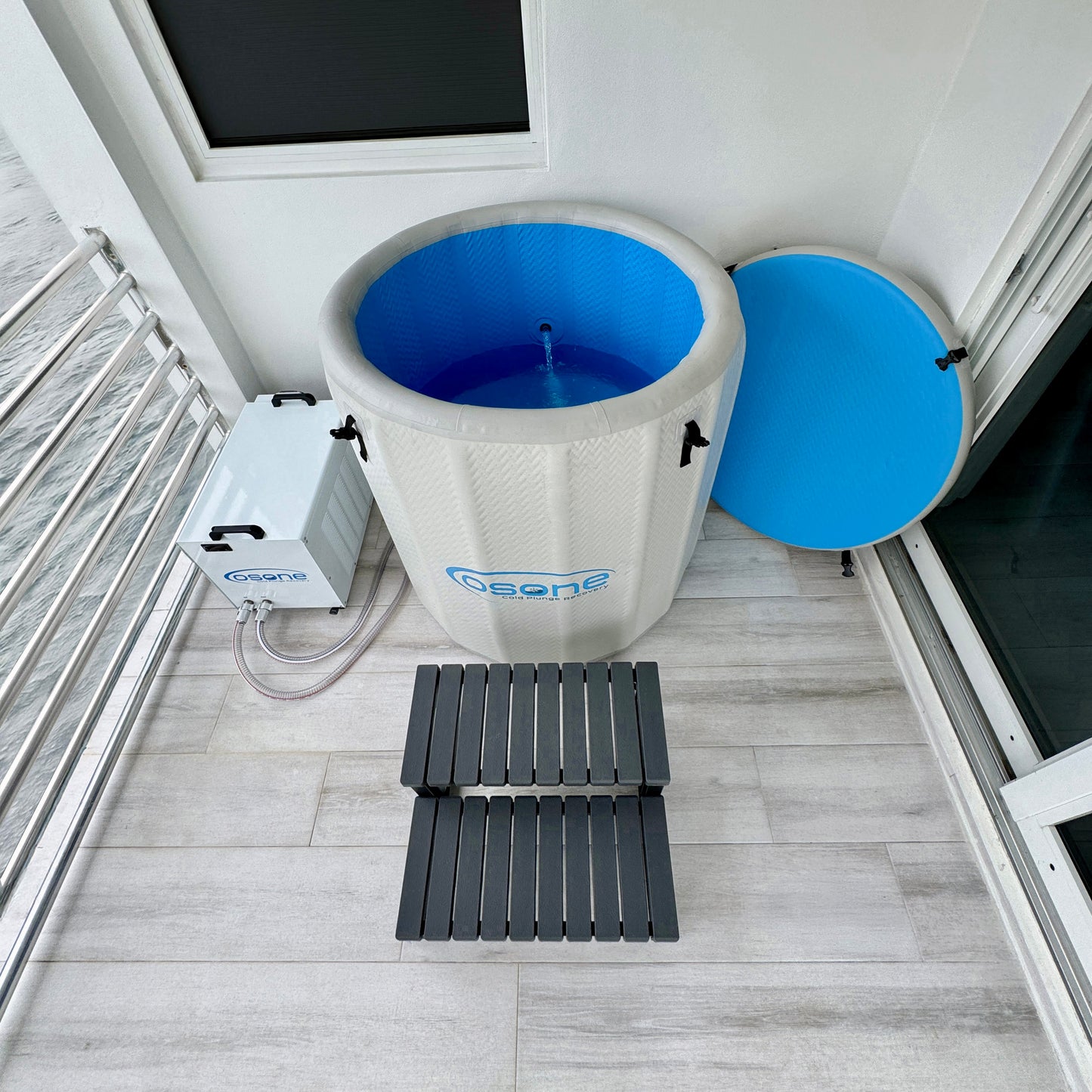 OSONE HydroBarrel Cold Plunge Ice Bath with Pro 1 HP Water Chiller