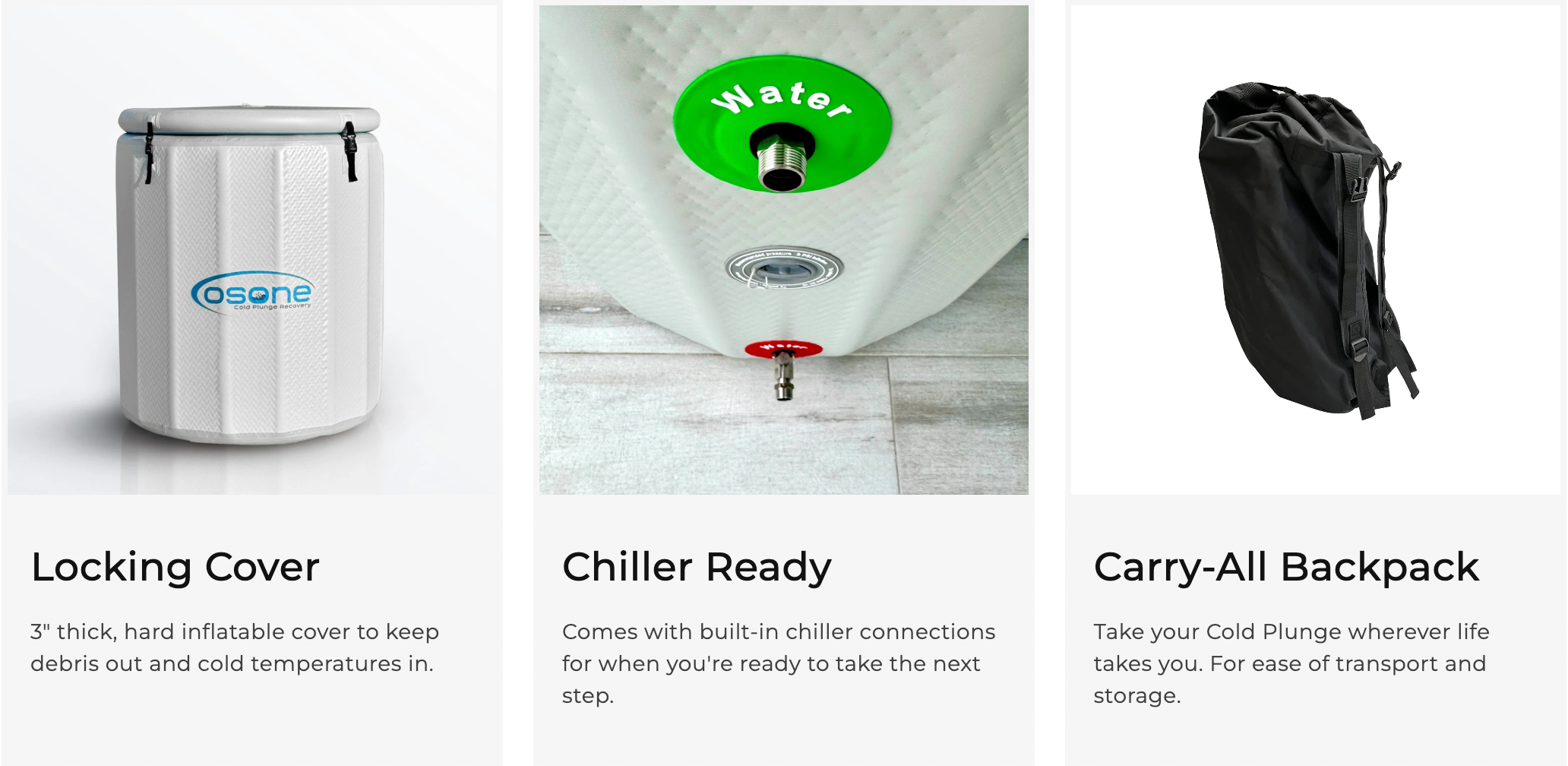 Included Items: Locking Cover, Chiller Ready Ports, Carry-All Backpack