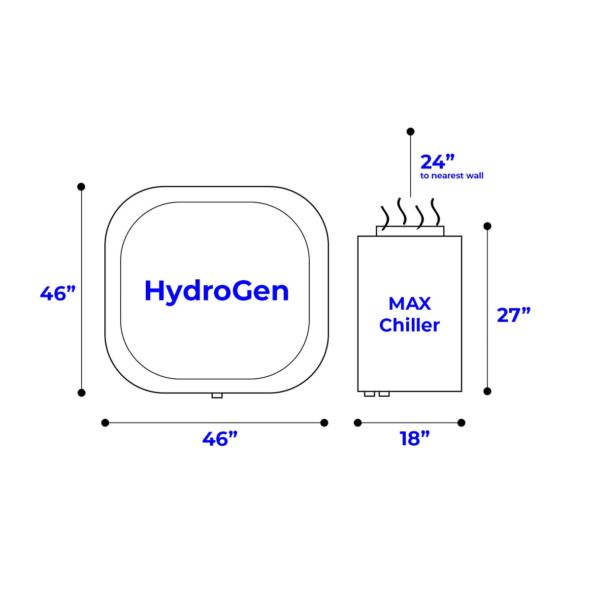 Cedar Barrel & Max Chiller Dimensions