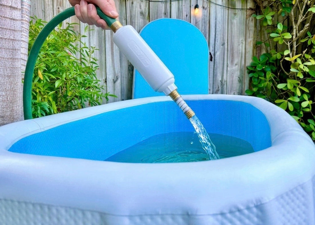 Inline Hose Filter into Cold Plunge