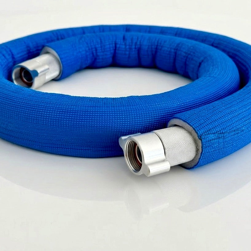 5ft long steel braided hoses with condensation sleeves