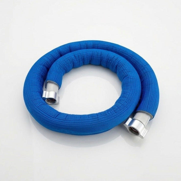 5ft long steel braided hoses with condensation sleeves