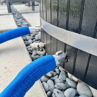 Steel braided clear hoses with condensation sleeves