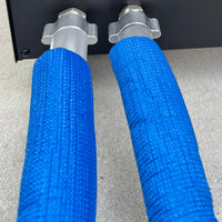 Steel braided clear hoses with condensation sleeves