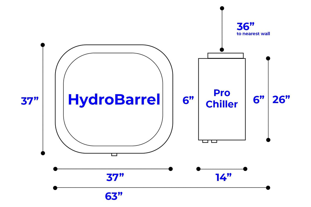 HydroBarrel & Pro Chiller Dimensions
