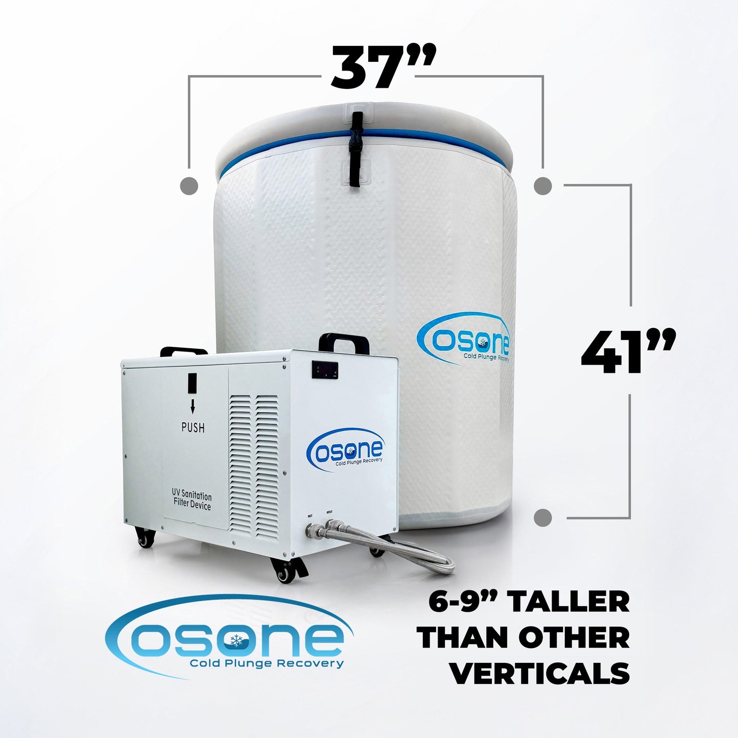 OSONE HydroBarrel Cold Plunge Ice Bath with Pro 1 HP Water Chiller