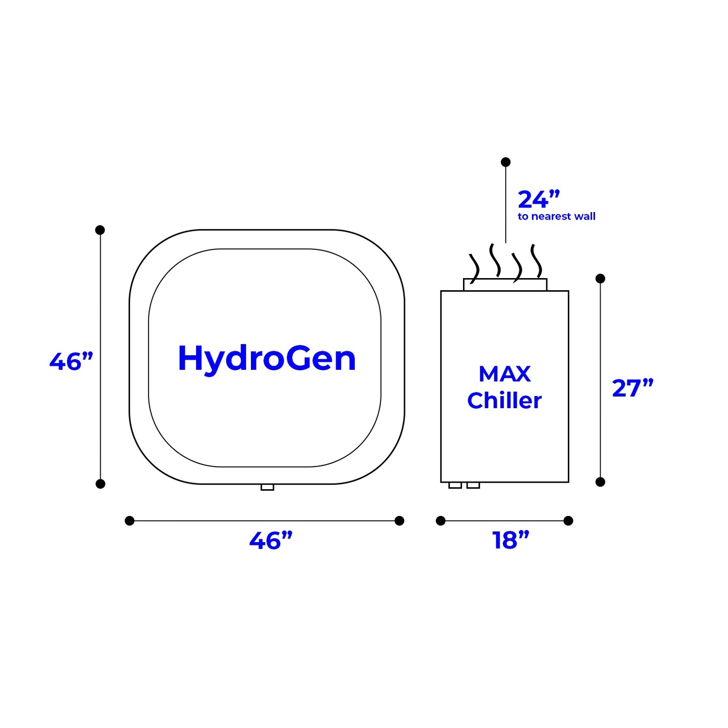 Cedar Barrel & Max Chiller Dimensions